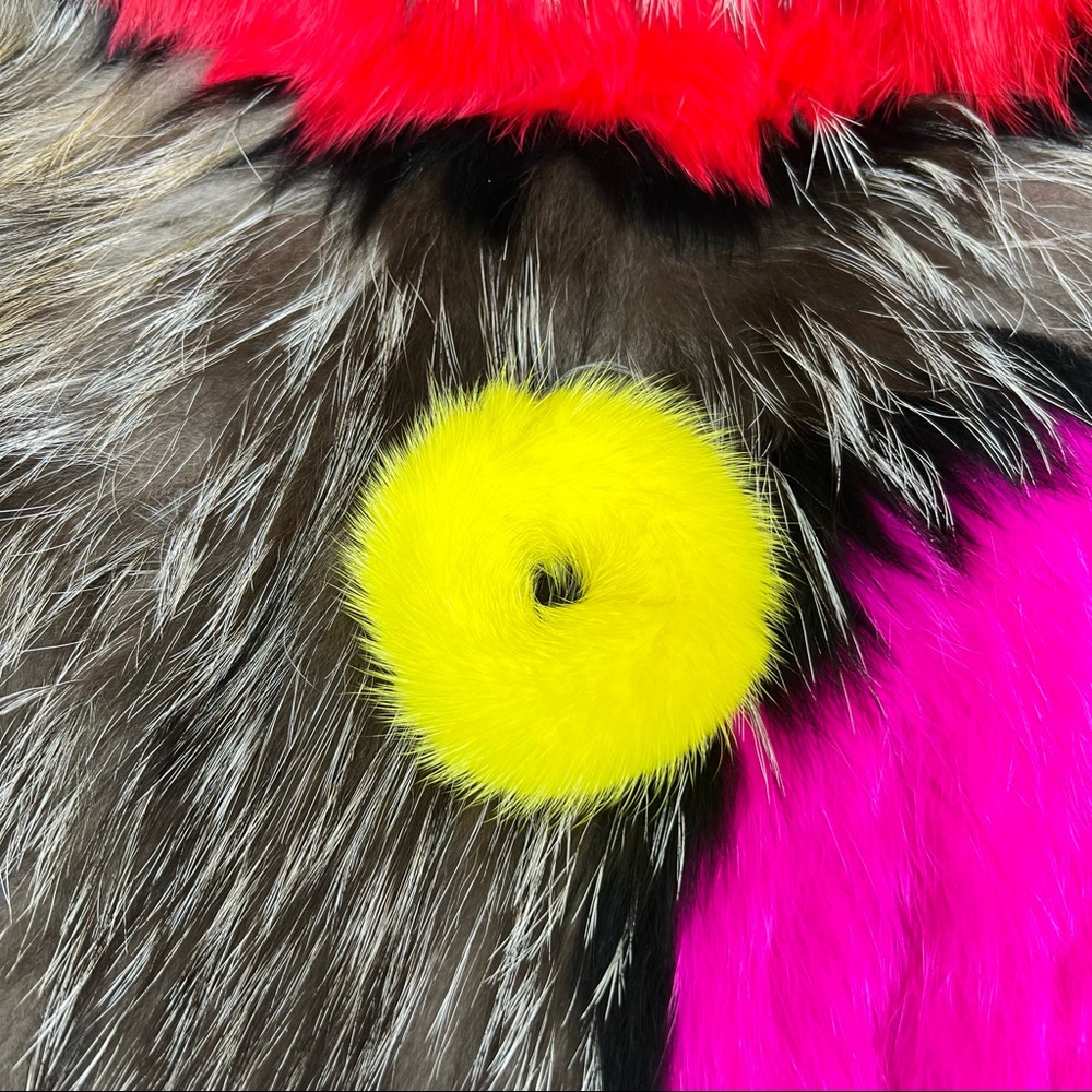 Yellow Mink Fur Hair Tie